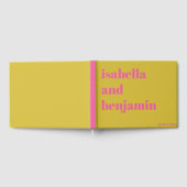 Vet Typografie Roze Chartreuse Gele Bruiloft Gastenboek (Volledig)