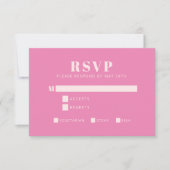 Vet Typografie Roze en Blush Modern Bat Mitzvah RSVP Kaartje (Voorkant)