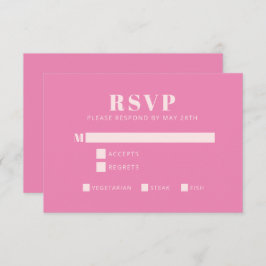 Vet Typografie Roze en Blush Modern Bat Mitzvah RSVP Kaartje