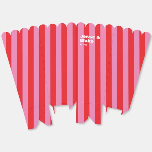 Vet Typografie, Roze en Rode Bruiloft Bedankdoosjes (Ongevouwen)