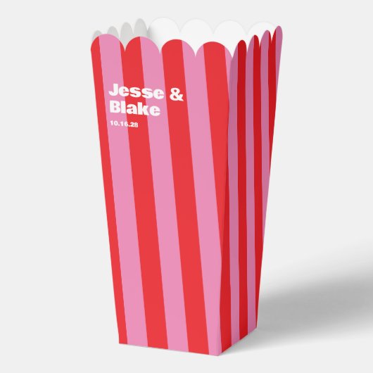 Vet Typografie, Roze en Rode Bruiloft Bedankdoosjes (Voorkant)