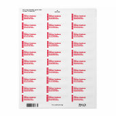 Vet Typografie, Roze en Rode Bruiloft Etiket (Full Sheet)