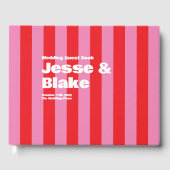 Vet Typografie, Roze en Rode Bruiloft Gastenboek (Voorkant)