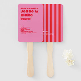 Vet Typografie, Roze en Rode Bruiloft Handwaaier