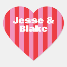 Vet Typografie, Roze en Rode Bruiloft Hart Sticker