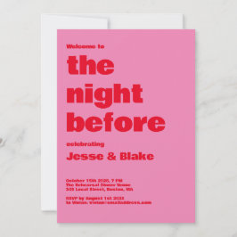 Vet Typografie, Roze en Rode Bruiloft Kaart