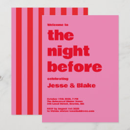Vet Typografie, Roze en Rode Bruiloft Kaart