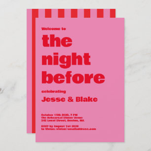 Vet Typografie, Roze en Rode Bruiloft Kaart