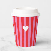 Vet Typografie, Roze en Rode Bruiloft Papieren Bekers (Achterkant)