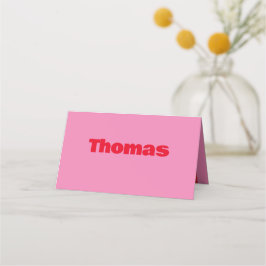 Vet Typografie, Roze en Rode Bruiloft Plaatskaartje