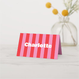 Vet Typografie, Roze en Rode Bruiloft Plaatskaartje