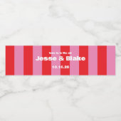 Vet Typografie, Roze en Rode Bruiloft Waterfles Etiket (Enkel label)