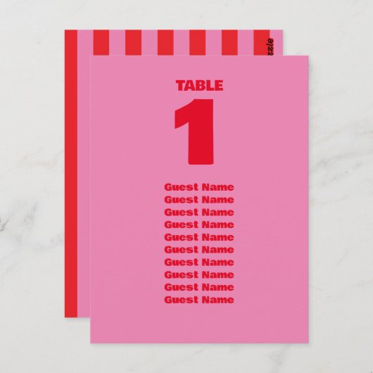 Vet Typografie, Roze en Rood Trouwteken Briefkaart (Voorkant / Achterkant)