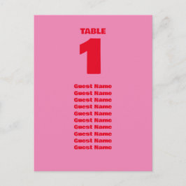 Vet Typografie, Roze en Rood Trouwteken Briefkaart