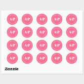 Vet Typografie Roze en Wit terugkeeradres Ronde Sticker (Vel)