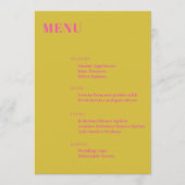 Vet Typografie Roze Geel Modern Minimalist Menu (Voorkant)