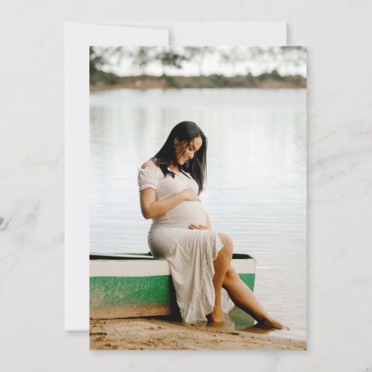 Vet Typografie Roze Rood Modern Baby shower Foto Kaart (Achterkant)