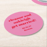 Vet Typografie Roze Rood Modern Huwelijk Custom Ronde Kartonnen Onderzetter<br><div class="desc">Vet Typografie Helder Roze en Rood Modern Wedding Custom Ronde Papier Onderzetter</div>