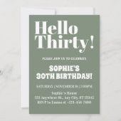 Vet Typografie Sage Green 30e verjaardag Kaart (Voorkant)