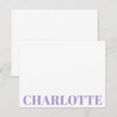 Vet Typografie Speciaal Lavender Name Notitiekaartje (Voorkant / Achterkant)