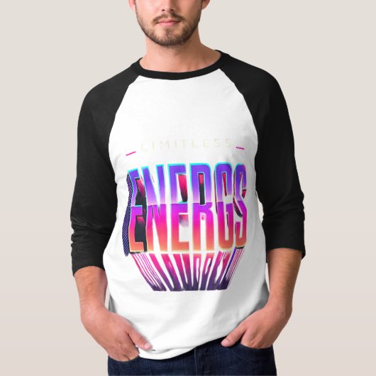 Vet Typografie T-shirt met Gradient "Limitless E (Voorkant)