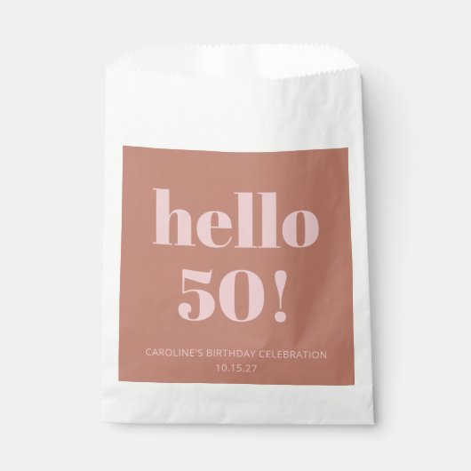 Vet Typografie Terracotta Blush Moderne Verjaardag Bedankzakje (Voorkant)