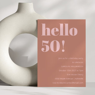 Vet Typografie Terracotta Blush Moderne Verjaardag Kaart