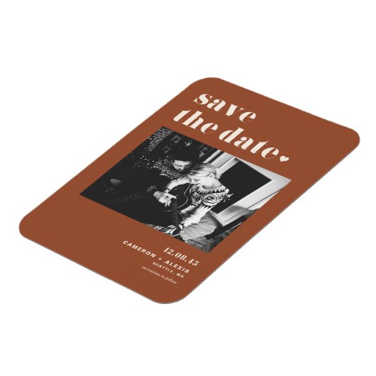 Vet Typografie Terracotta Foto Opslaan van de Datu Magneet (Linkerzijde)