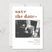 Vet Typografie Terracotta Foto Opslaan van de Datu Magnetische Uitnodiging (Voorkant)