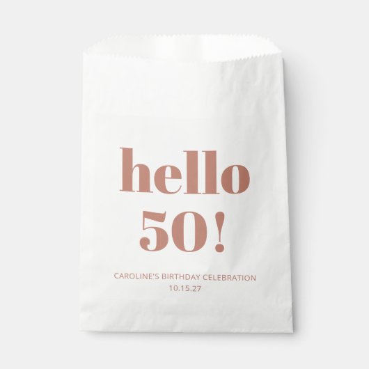 Vet Typografie Terracotta Modern 50ste verjaardag Bedankzakje (Voorkant)