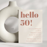 Vet Typografie Terracotta Modern 50ste verjaardag Kaart<br><div class="desc">Vet Typografie Moderne 50ste Verjaardagsfeestuitnodiging in Terracotta en Ivoor</div>