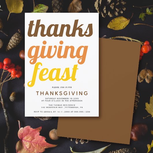 Vet typografie Thanksgiving herfst kleur Kaart