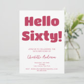 Vet Typografie Viva Magenta Modern 60ste verjaarda Kaart (Staand voorkant)