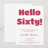 Vet Typografie Viva Magenta Modern 60ste verjaarda Kaart (Voorkant / Achterkant)