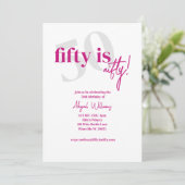 Vet Typografie w / Kalligrafie 50 Nifty Verjaardag Kaart (Staand voorkant)