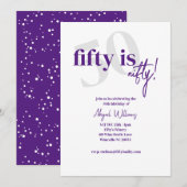 Vet Typografie w / Kalligrafie 50 Nifty Verjaardag Kaart (Voorkant / Achterkant)