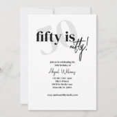 Vet Typografie w / Kalligrafie 50 Nifty Verjaardag Kaart (Voorkant)