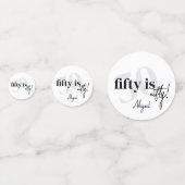 Vet Typografie w / Kalligrafie 50e Verjaardag Part Confetti (Achterkanten)