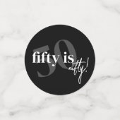 Vet Typografie w / Kalligrafie 50e Verjaardag Part Confetti (Kleine voorkant)