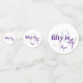 Vet Typografie w / Kalligrafie 50e Verjaardag Part Confetti (Achterkanten)