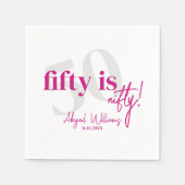 Vet Typografie w / Kalligrafie 50e Verjaardag Part Servet (Voorkant)