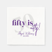 Vet Typografie w / Kalligrafie 50e Verjaardag Part Servet (Voorkant)
