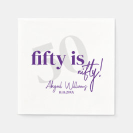 Vet Typografie w / Kalligrafie 50e Verjaardag Part Servet