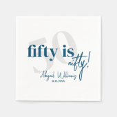 Vet Typografie w / Kalligrafie 50e Verjaardag Part Servet (Voorkant)