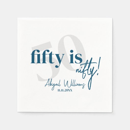 Vet Typografie w / Kalligrafie 50e Verjaardag Part Servet (Voorkant)