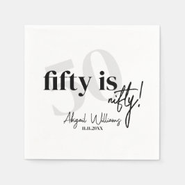 Vet Typografie w / Kalligrafie 50e Verjaardag Part Servet