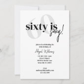 Vet Typografie w / Kalligrafie 60 is Sexy Verjaard Kaart (Voorkant)