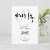 Vet Typografie w / Kalligrafie 60 is Sexy Verjaard Kaart (Staand voorkant)