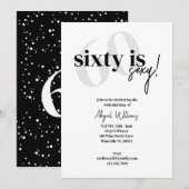 Vet Typografie w / Kalligrafie 60 is Sexy Verjaard Kaart (Voorkant / Achterkant)