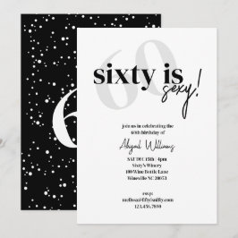 Vet Typografie w / Kalligrafie 60 is Sexy Verjaard Kaart